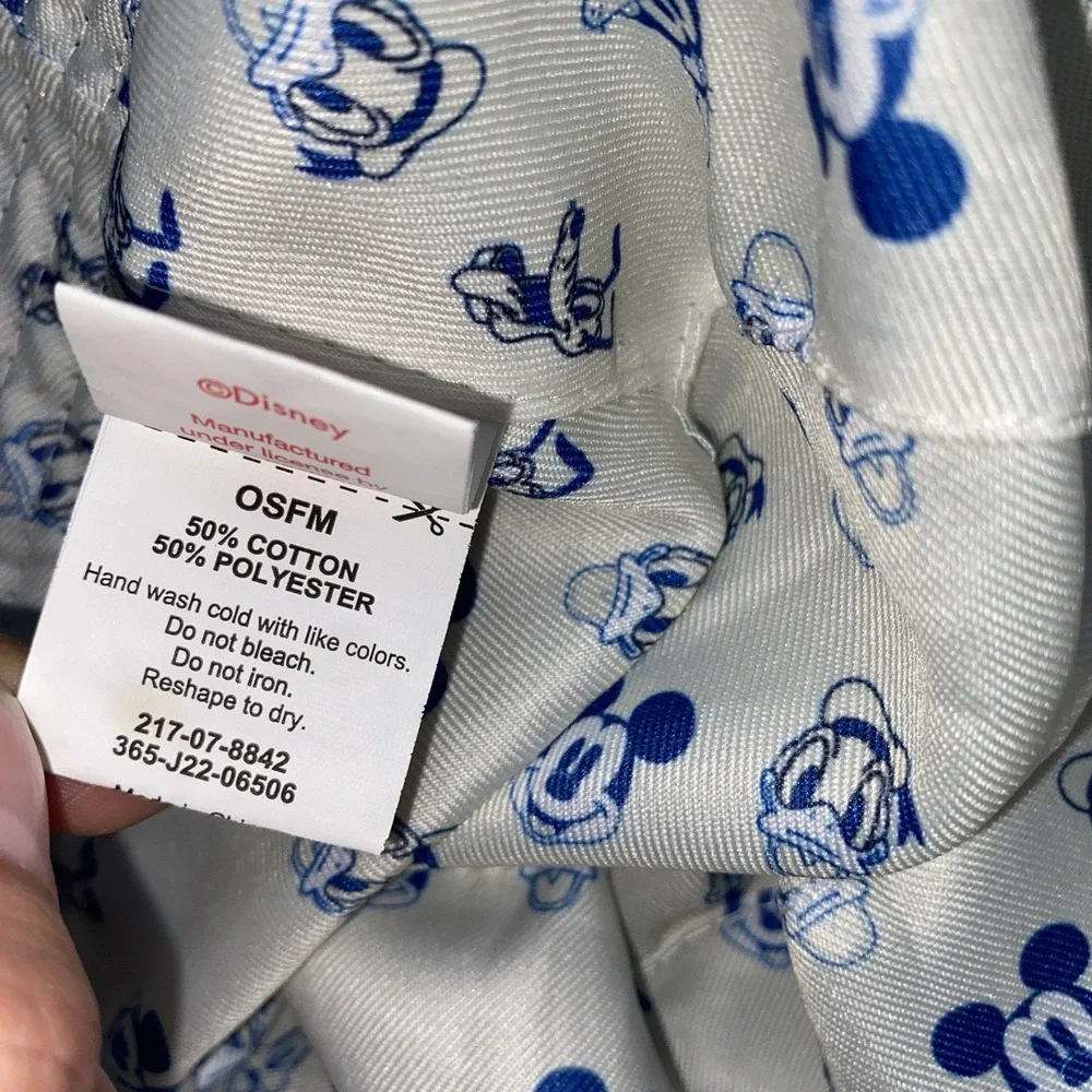 Mickey Mouse Clubhouse Reversible Blue & White Bucket Hat Goofy Donald One Size